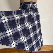 Vtg Lined Wool Skirt  Plaid A Line  Union Made  27  Waist