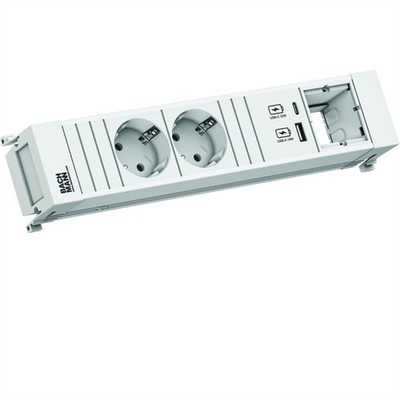 Bachmann POWER FRAME 2xCEE7/3916.7021xCM 1xUSB A/C 22W 0 2m GST18 ws ~D~