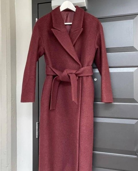 Women COS Coat Burgundy Viscose S