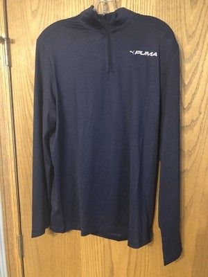 Puma 1/4 Zip Long Sleeve Jacket Navy Blue Size M