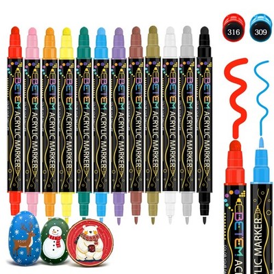 Betem  Colors Dual Tip Acrylic Paint Pens Markers, Premium Acrylic Paint Pens