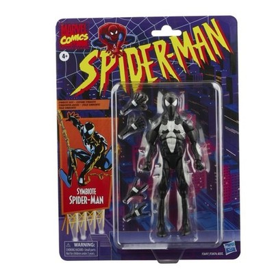 Symbiote Spiderman Hasbro Marvel Legends Retro 6  Figure Spider-Man Black Comics