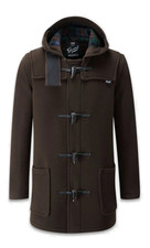 Gloverall Mid Length Duffle Coat Brown Tartan