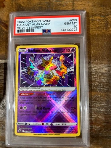 POKEMON 2022 Silver Tempest RADIANT ALAKAZAM #059 PSA 10 Gem Mint RARE