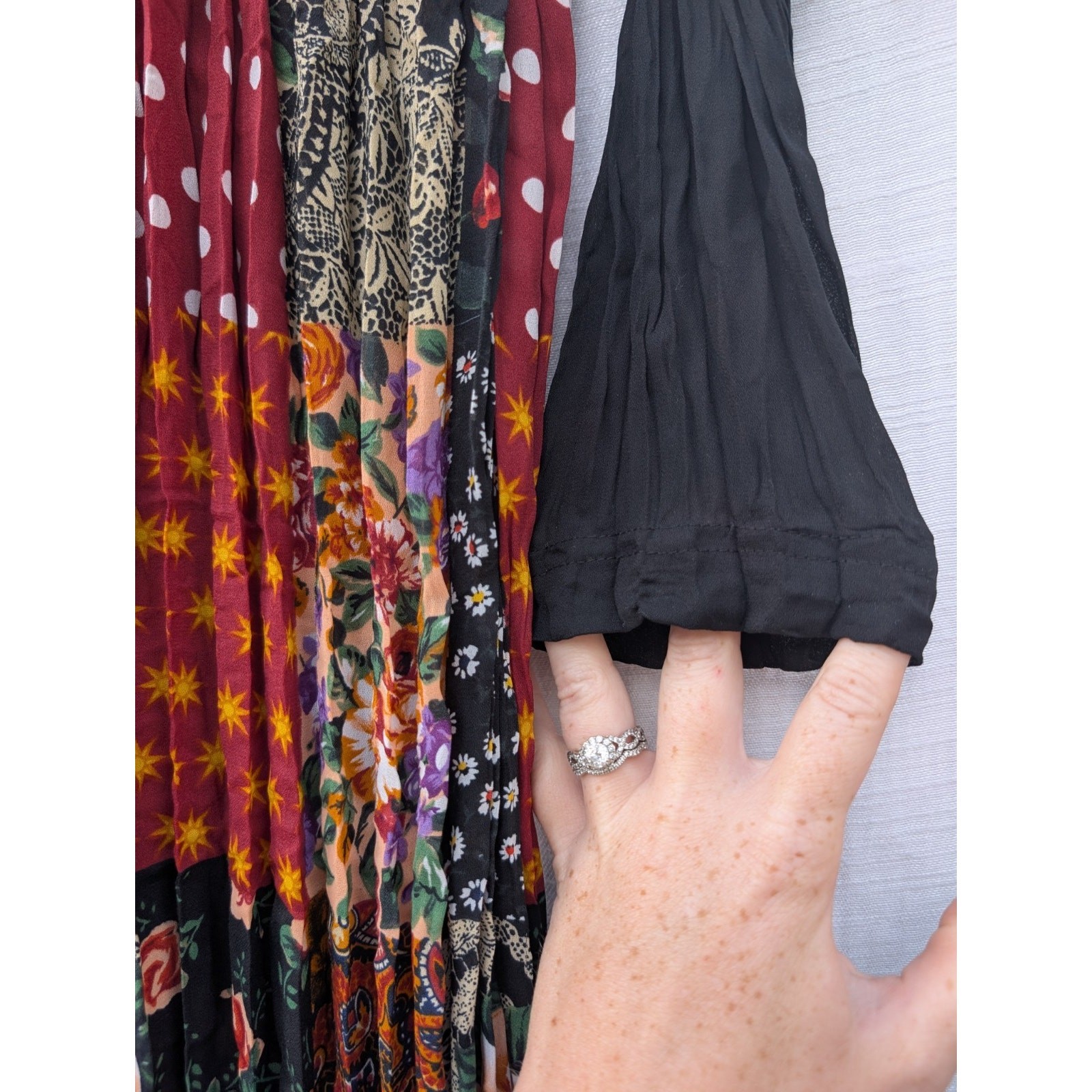 Express Womens Vintage Patchwork Button Front Mid… - image 5