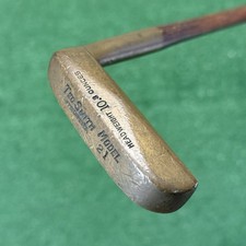 Antique Ted Smith Model 21 Hickory Shaft Putter, Original Grip, RH, 35  