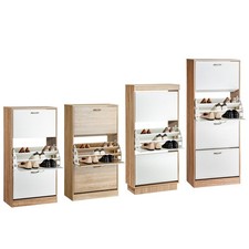 Shoe Cabinet Storage Wooden Rack 3/4 Drawers Organizer Adjustable Shelves