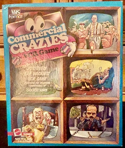 Vintage Commerial Crazies VCR VHS Board Game Mattel 1986 Nearly Complete RARE