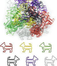60 PCS Cute Paper Clips Dog Shaped Paper Clips Animal Bookmarks Clips, Fun Offic
