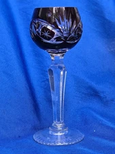 AJKA NACHTMANN BOHEMIAN  TRAUBE CORDIAL Cranberry Red CUT TO CLEAR CRYSTAL 5.25"
