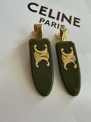 Celine Haarspangen/Haarclips Grün/ Gold