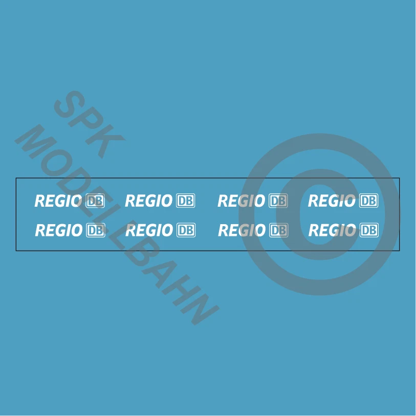 SPK MODELLBAHN 8x REGIO DB-Logo für Wagen o. Triebzüge Spur H0, TT, N oder Z Decals Epoche 5/6