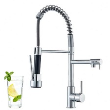 Commercial Kitchen Sink Mixer Tap with Pull Down Spray Spring Kitchen Tap Chrome