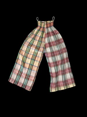 Forte Forte Pants Womens Plaid Wide Leg Easy Pants 100% Silk Sz II