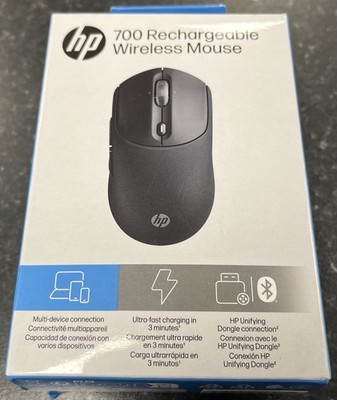 HP 700 Ultraschnelle Wiederaufladbare Kabellose Maus 100% ORIGINAL - Brandneu - Schwarz