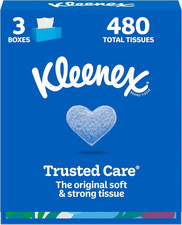 Kleenex Trusted Care Facial Tissues 3 Flat Boxes