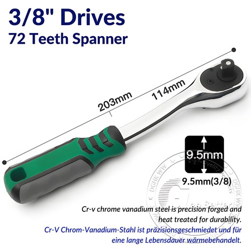 Chrome Plated 6 Point Sockets 3/8" Drive, Shallow or Deep Choose Size 6mm - 24mm - Afbeelding 43 van 47