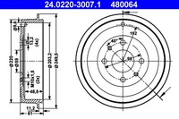 2X Ate Bremstrommel 24.0220-3007.1 FüR Fiat Alfa Marea Qubo Bravo Punto 146 Musa