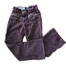 Vtg Alexander's Bell Bottom 100 Cotton Pants Front Pockets Zippers Maroon Sz00