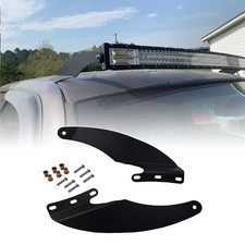 52" Curved LED Light Bar Upper Roof Windshield Mounting Mount Bracket, Black