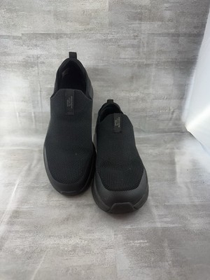 Skechers D'Lux Walker Quick Slip On Sneakers Walking Gray Black Shoes Sz 11