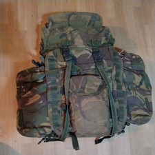 GENUINE BRITISH ARMY BERGEN RUCKSACK DPM LONG BACK 120L SIDE POUCHES +YOKE 1995