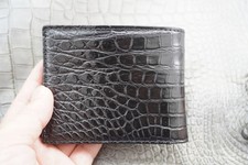 Black Genuine Crocodile Belly Leather Skin MEN'S BIFOLD Wallet E36