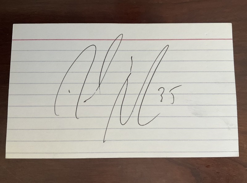 Donald Brashear Signed Index Card Flyers Rangers Canadians Capitals Canucks