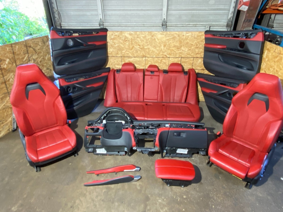 15-18 BMW F15 F85 X5M Red Leather Seats Door Panels Dashboard