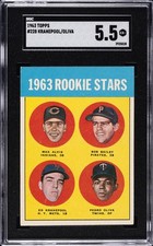 1963 TOPPS ROOKIE STARS #228 ED KRANEPOOL/ PEDRO OLIVIA ROOKIE RC SGC 5.5