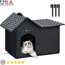 Large Waterproof Cat House Indoor Outdoor Double Sided Cushion Easy Clean New