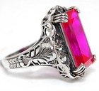 10CT Heat Treated Rubellite Tourmaline 925 Sterling Silver Ring Sz 7 PC9-4 — photo 2