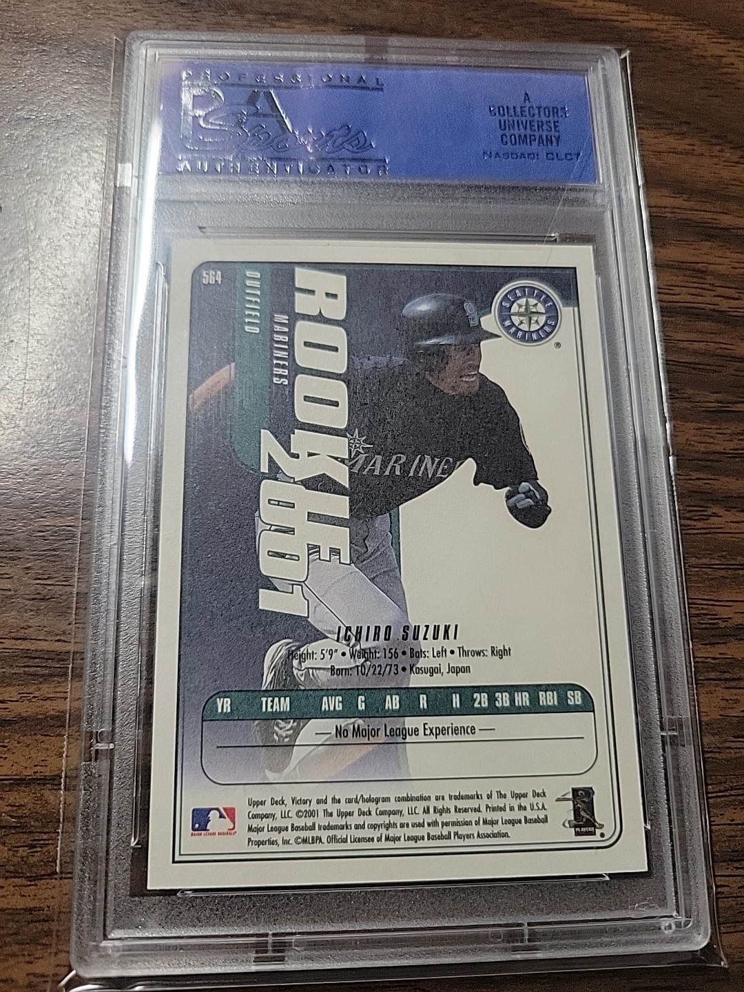 Ichiro Suzuki 2001 Upper Deck Victory #564 RC Rookie PSA Gem Mint 10 Mariners view 2