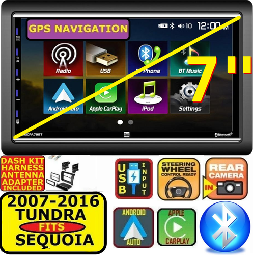 FITS/FOR 07-16 TUNDRA-SEQUOIA APPLE CARPLAY ANDROID AUTO BLUETOOTH TOUCHSCREEN - 第 1/12 張圖片
