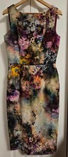 Single Los Angeles Size 6 Sheath Dress Floral Abstract Print Sleeveless USA Made