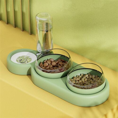 Ciotola per gatti domestici alimentatore automatico cibo per cani doppio piatto dispenser acqua gatti - Foto 1 di 27