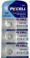 CR1220 PKCELL 1220 LITHIUM BATTERIES 3 piece 3V watch New Authorize USA Seller