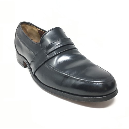 Dack Shoes Bespoke Loafers Dress Shoes Mens Size 9 Black Leather Slip On