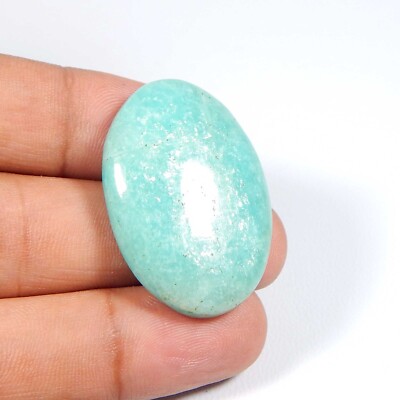 Natural Sparkle Green Amazonite Gemstone Cabochon Oval Shape Loose 54 Cts. #7283