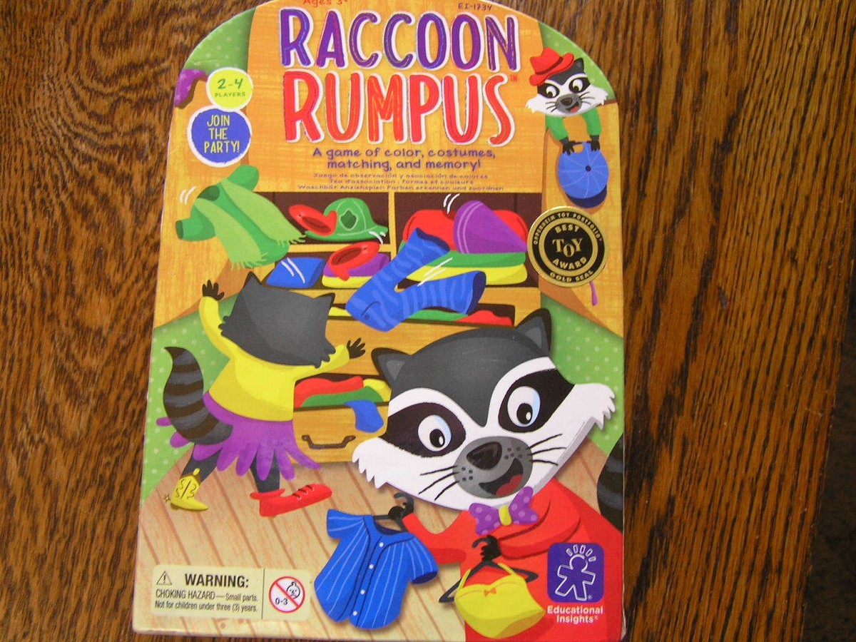 Educational Insights RACCOON RUMPUS Game of Color~Costumes~Matching~Memory  3+