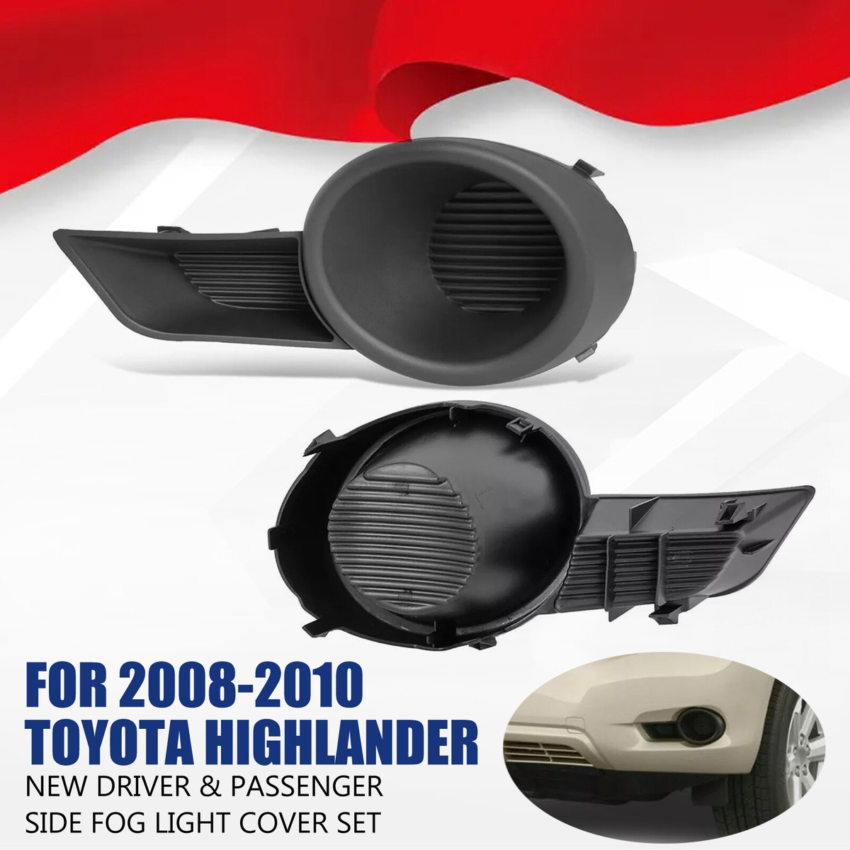fits 2007 2010 Ford Edge Left Driver Side Fog Lamp Cover (Black