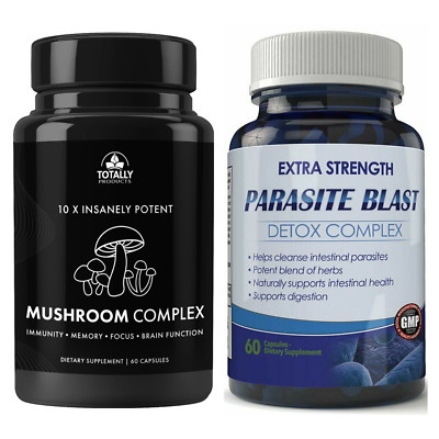 Mushroom Complex Immune Brain Function Parasite Detox Intestinal Supplements