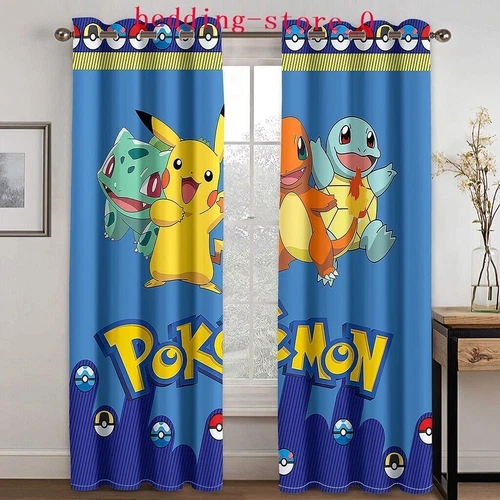 Tende Oscuranti 3D Spesse Bambini/Pokemon Pikachu Anello Termico Occhiello Superiore/Tende - Foto 8 di 93