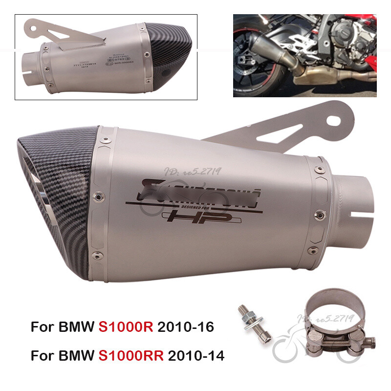 For BMW S1000RR S1000R 2010-2016 Slip on Exhaust Tips Tail Muffler 