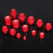 SM M5-M10 Brass Bus Bar Insulator Thread Standoff Insulated Spacers BMC Red