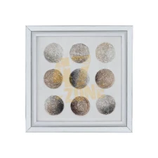 Ares Crystal Mirror Framed Wall Art Silver White Bronze Indoor Outdoor Living