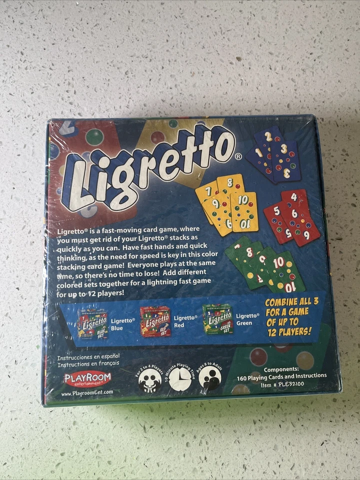 Ligretto Card Game Playroom Blue Set Complete Instructions 2-4 Players - Sealed - Image 2 of 4