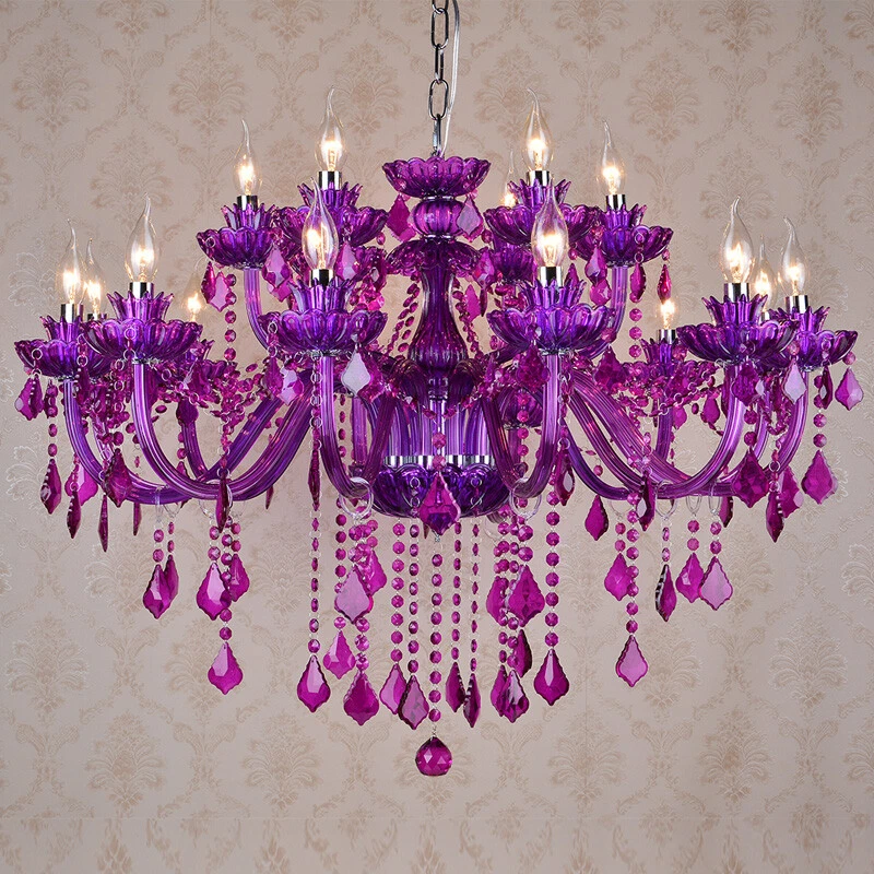 Luxury Colorful Crystal Chandelier Living Room Candle Lighting LED Ceiling Lamp - Image 4 of 4