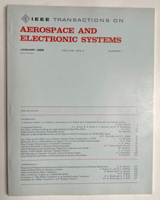 IEEE Transactions On Aerospace And Electronic Systems Vol. AES-4 #1 January 1968