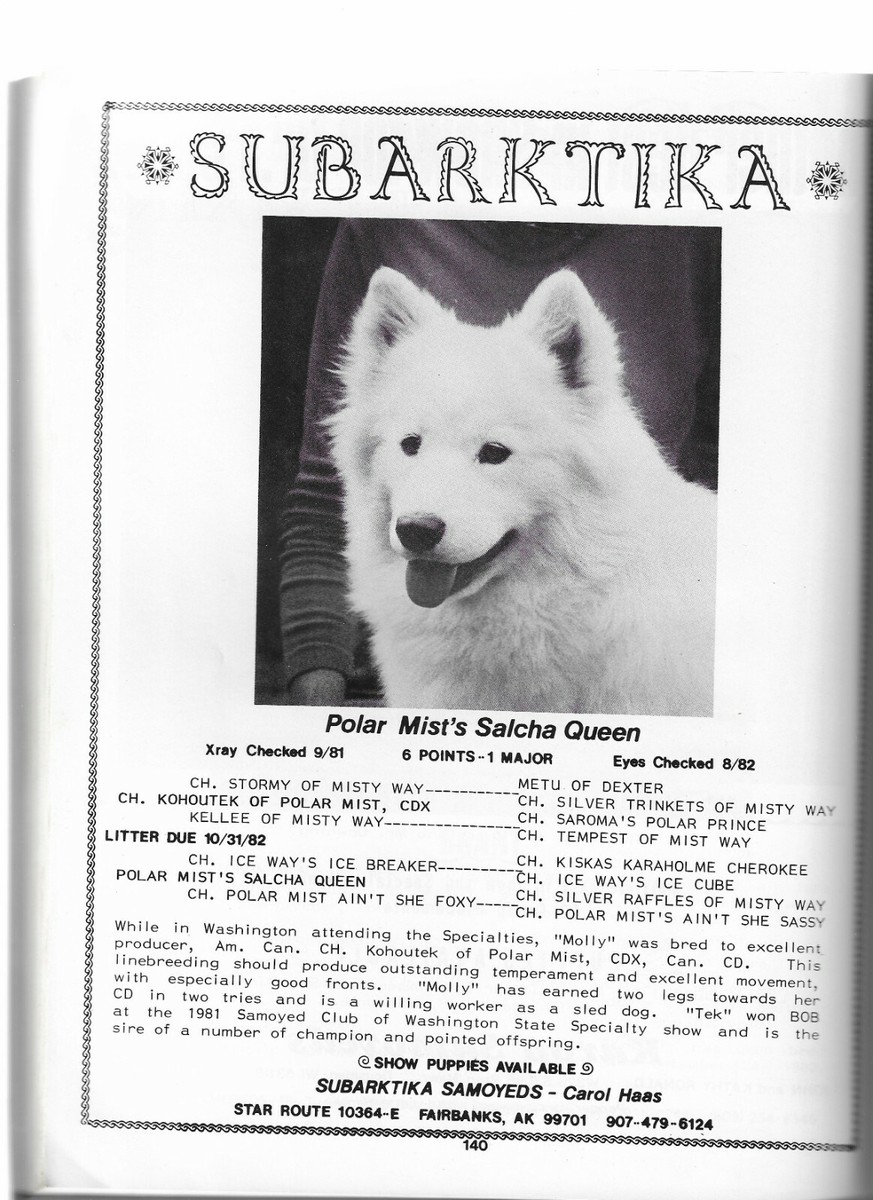 SAMOYED CLUB OF AMERICA BULLETIN DECEMBER 1982